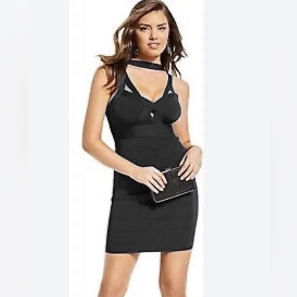 Guess St Mirage Criss Cross Cage Bandage Mini Dress - Size M - Picture 3 of 16